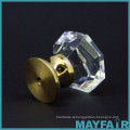 Taiwan Manufacturer Octagonal White Glass Knob With Brass Shank